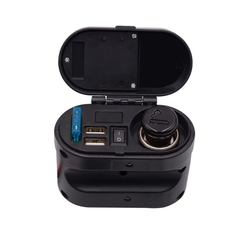 Bluejw Motorcycle Waterproof Cigarette Lighter USB Charger with Voltage & Time Display - Automobile Compatible - Image 3